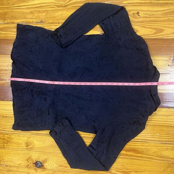 Zara Floral Jacquard Blazer Jacket Size Small Dark Blue Double Breasted Brocade - Picture 8 of 16